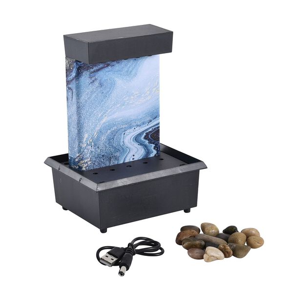 Mini Wasserbrunnen mit LED-Licht, 2xAA Batterie (nicht inkl.), Gr&ouml;&szlig;e 11,5x11,5x17 cm, Schwarz image number 5