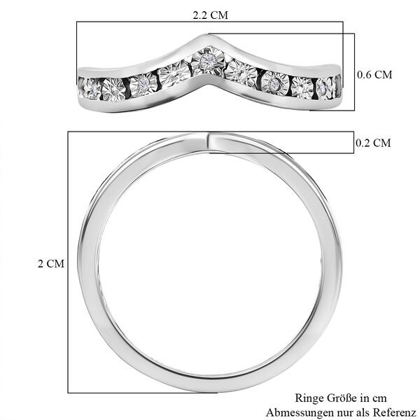 D'Joy Wishbone Ring mit Diamantakzenten, 925 Silber rhodiniert image number 7