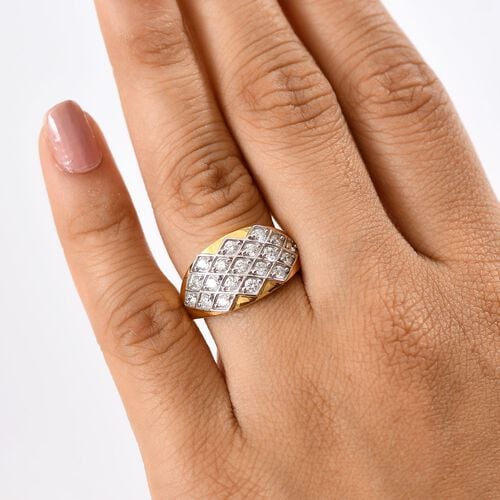 LUXURIANT DIAMOND- SI Labor Diamant  Ring, 925 Silber 750 Gelbgold Vermeil - 1 ct. image number 3