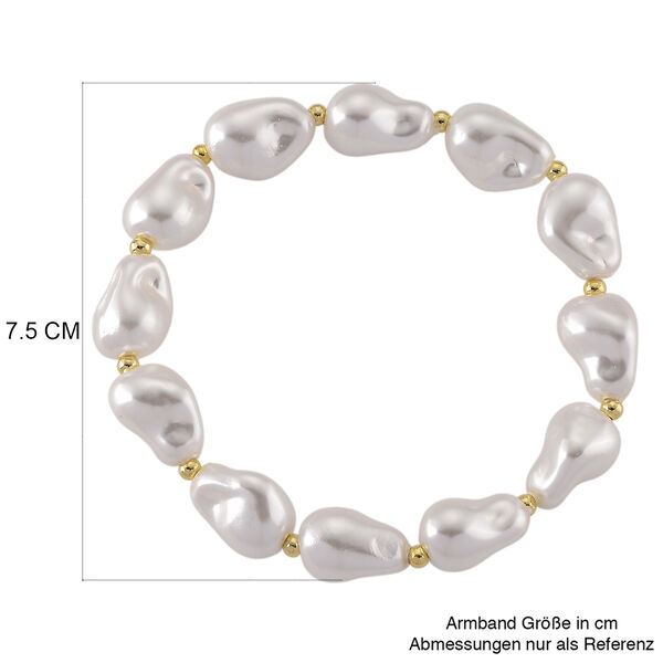 Flexibles, wei&szlig;es Muschelkernperle Armband image number 4