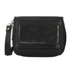 Geldbörse aus 100% echtem Leder mit RFID schutz und abnehmbarem Riemen, Schwarz