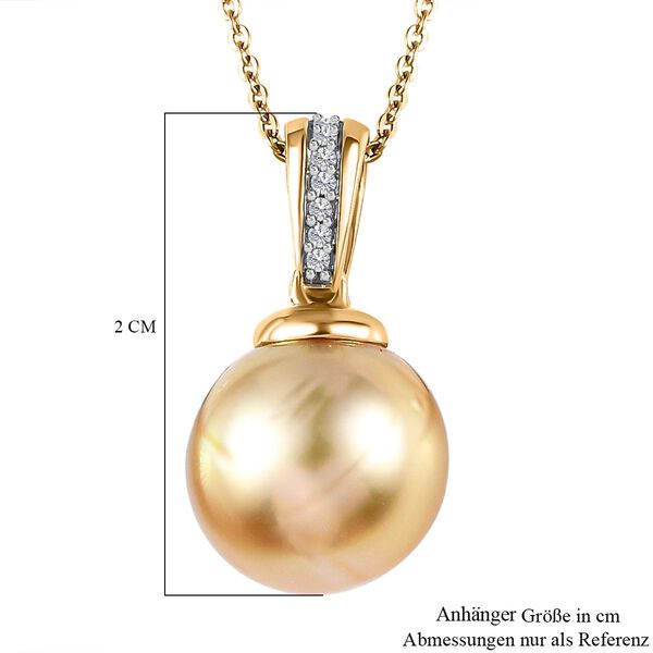 Goldene S&uuml;dsee Perle Anh&auml;nger mit Kette, 925 Silber Gelbgold Vermeil ca. 0.06 ct image number 6