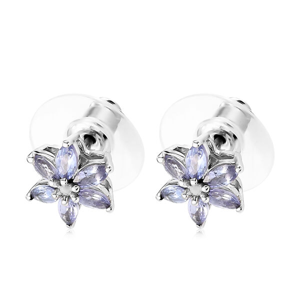 Tansanit-Ohrringe, 925 Silber platiniert ca. 1,06 ct image number 4