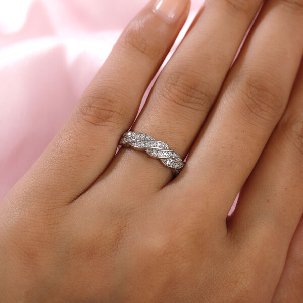 Diamant Ring 925 Silber platiniert  ca. 0,15 ct image number 3