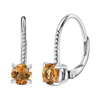 Citrin Ohrringe, 925 Silber platiniert, ca. 0.83 ct