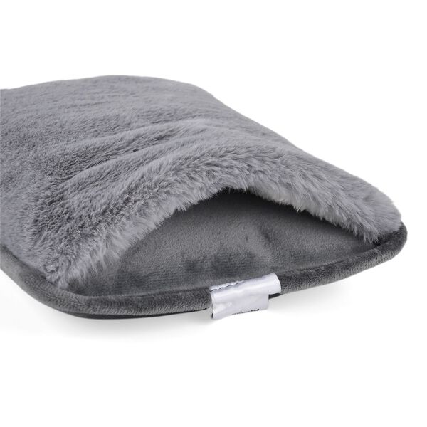 Elektrische Wärmflasche mit Plüschbezug und Ladefunktion, 19x27cm, Grau image number 5