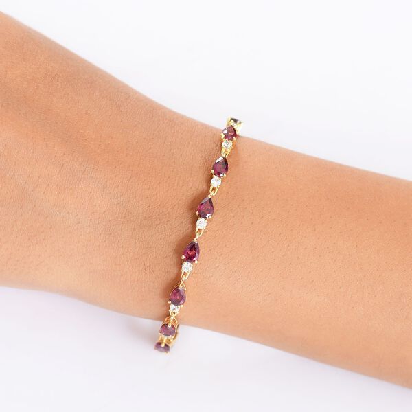 D'Joy Rhodolith Granat und Zirkon 19cm Armband - 9,39 ct. image number 2