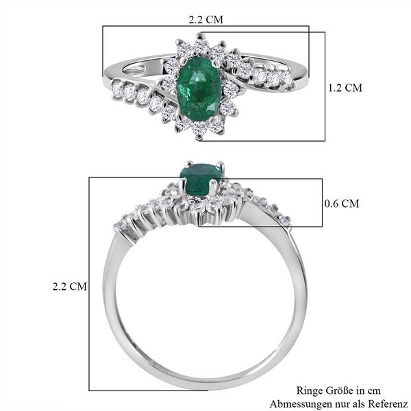 AA Kagem sambischer Smaragd und Zirkon-Ring - 0,92 ct. image number 4