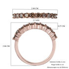 Champagner Diamant Half Eternity Ring 925 Silber Rose Gold Vermeil image number 5
