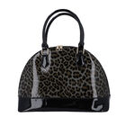 Handtasche mit Leopardenmuster, Größe 37x26x15 cm, Grau und Schwarz image number 1