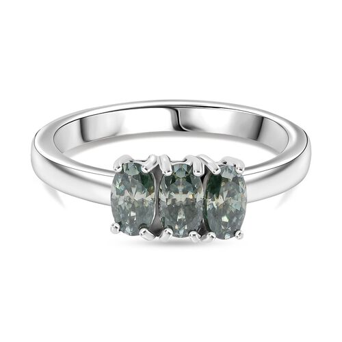Paraiba Moissanit Ring 925 Silber rhodiniert (Größe 19.00) ca. 0,65 ct image number 0