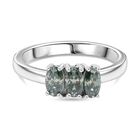 Paraiba Moissanit Ring 925 Silber rhodiniert (Größe 19.00) ca. 0,65 ct