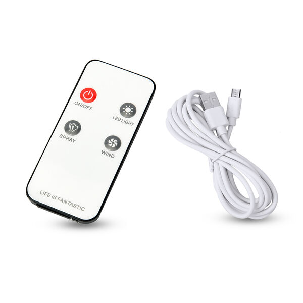 Kabelloser, faltbarer Ventilator mit integriertem Luftbefeuchter, USB-Anschluss, Rosa image number 7