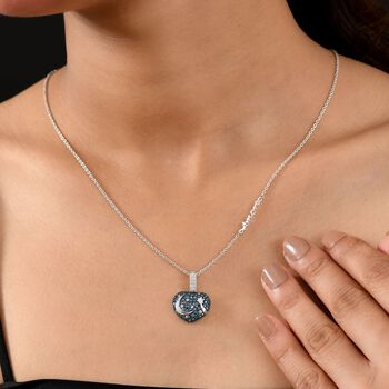 GP Celestial Dream Kollektion- Blauer Diamant, Kanchanaburi Blauer Saphir Schmuckset 925 Silber rhodiniert ca. 1.04 ct