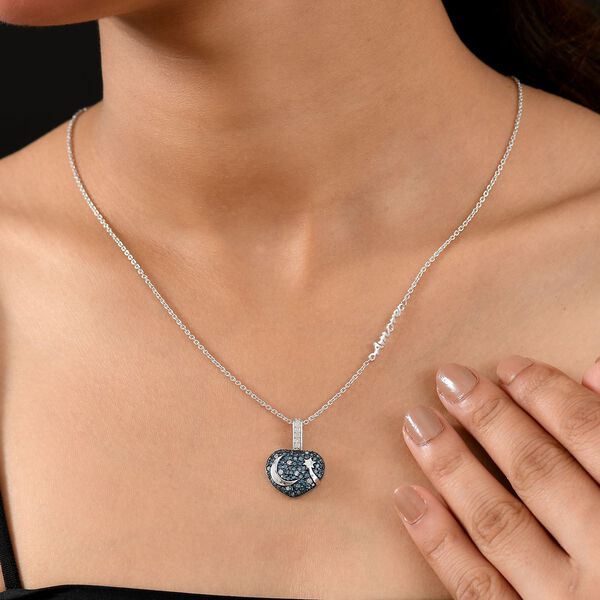 GP Celestial Dream Kollektion- Blauer Diamant, Kanchanaburi Blauer Saphir Schmuckset 925 Silber rhodiniert ca. 1.04 ct image number 3