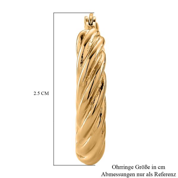 Gedrehte Creolen, Reiner Edelstahl, goldfarben image number 5