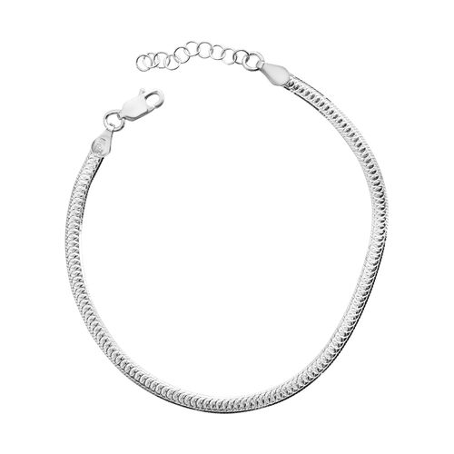 Fischgräten-Armband in rhodiniertem Silber image number 0