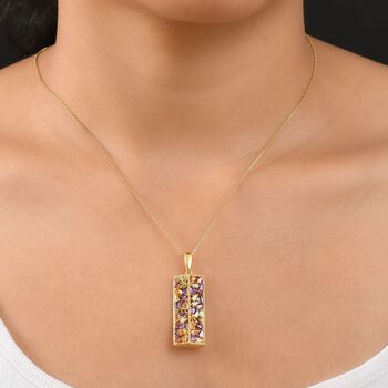 GP Italian Garden Kollektion - AA Multi-Edelstein und blauer Saphir Anh&auml;nger mit 50cm Kette - 3 ct.