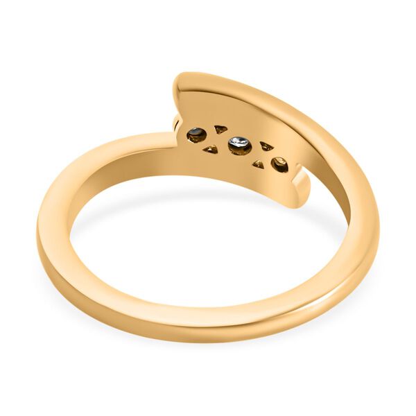 Diamant Bypass Ring 925 Silber 585 Vergoldet image number 6