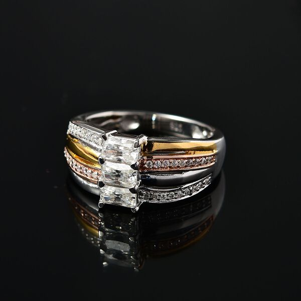 Moissanit Tricolor Ring, ca. 1,11 ct image number 2