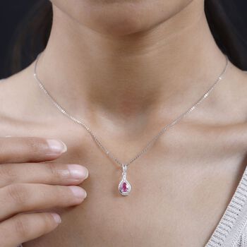 Ilakaka Rosa Saphir (Fissure gef&uuml;llt) Anh&auml;nger 925 Silber ca. 0,55 ct.