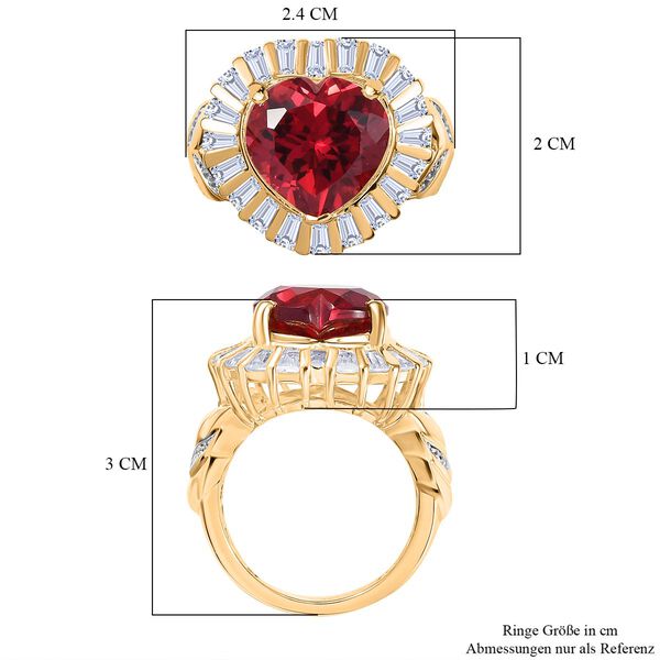GP Amore Kollektion - Synthetischer Padparadscha Saphir, Zirkon und blauer Saphir Ring - 10,24 ct. image number 7