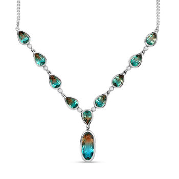 Aqua Terra Costa Quarz und Zirkon-Halskette, 45 cm - 30,06 ct.