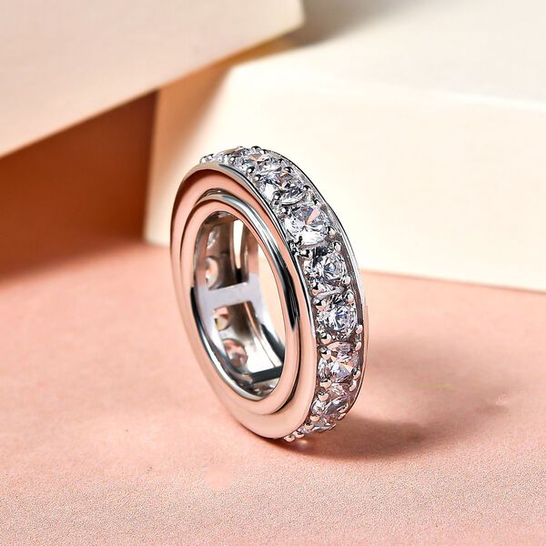Weißer Zirkonia Spinning-Ring - 8,10 ct. image number 2