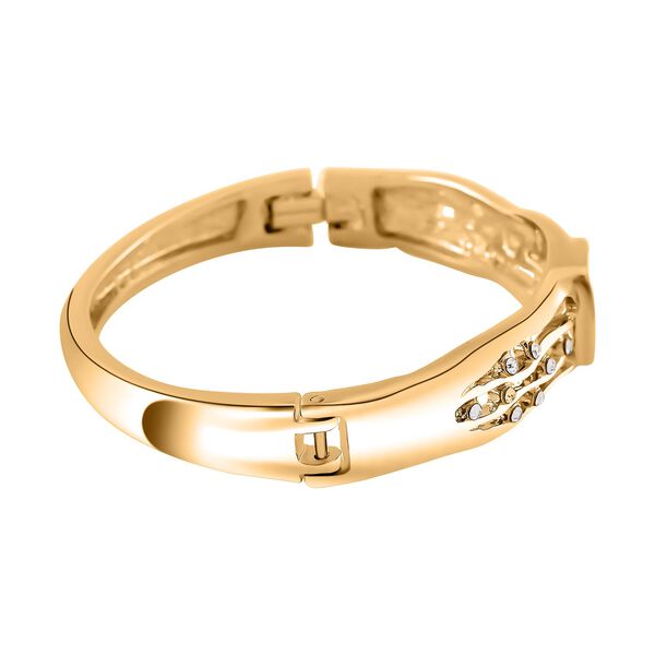 Abalone Muschel, Weißer Kristall Armreif ca. 19 cm, goldfarben image number 3