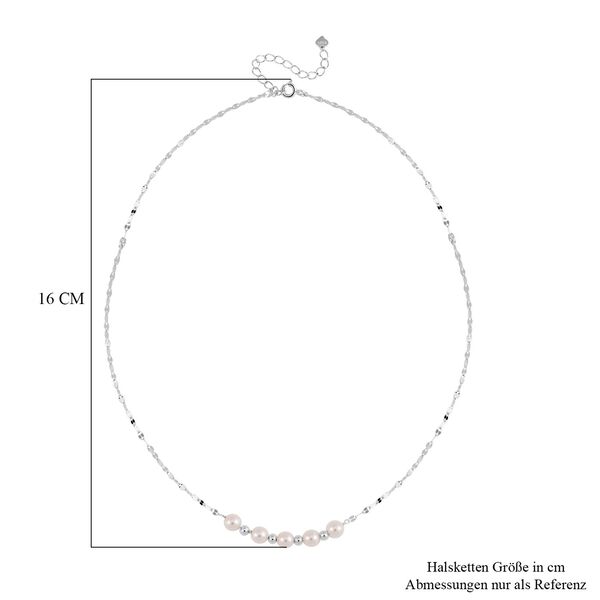 Wei&szlig;e Muschelkernperle Halskette, 43cm - 5 ct. image number 4