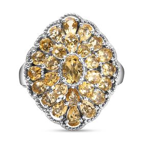 Citrin-Ring 925 Silber platiniert  ca. 5,07 ct