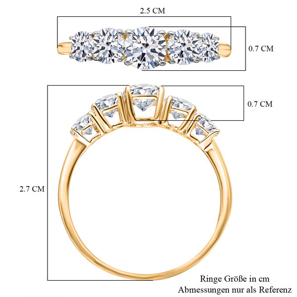 LUXORO IGI zertifizierter SI GH Labor Diamant Ring in 585 Gelbgold - 2 ct. image number 6
