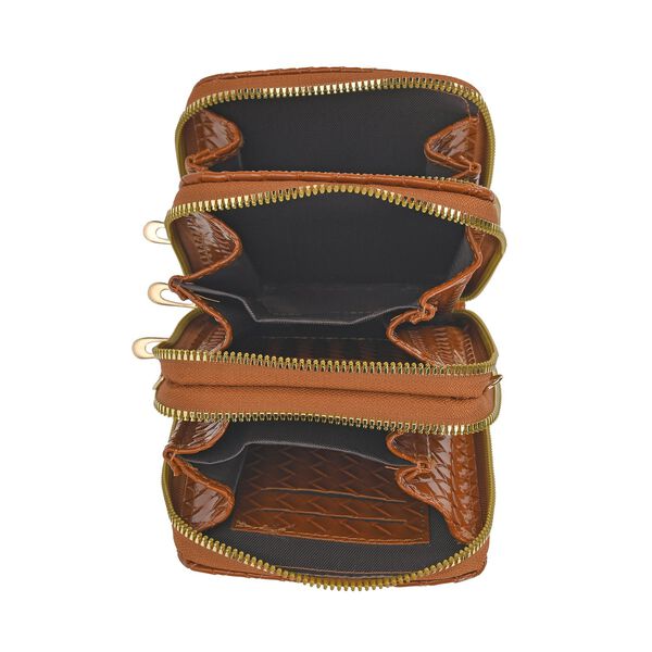 Passage - RFID Kunstleder Crossbody-Tasche, Braun image number 5