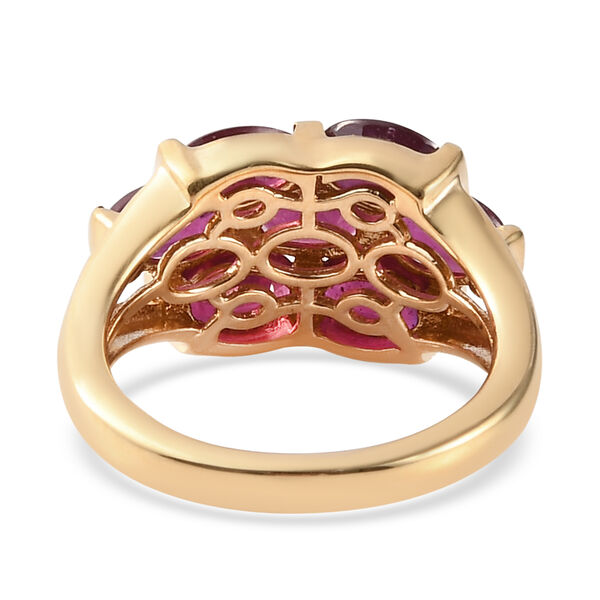 Afrikanischer Rubin (Fissure gef&uuml;llt) Ring 925 Silber vergoldet image number 6