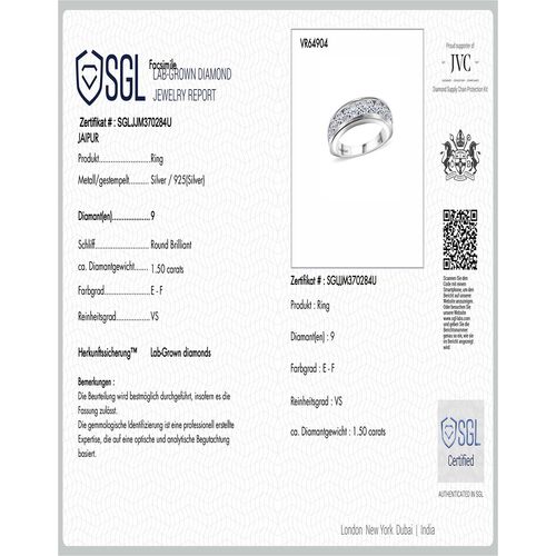 LUXURIANT DIAMOND- SGL zertifizierter VS-EF Labor Diamant Ring - 1,50 ct. image number 8