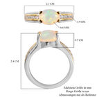 Natürlicher Äthiopischer Opal und Zirkon Ring 925 Silber zweifarbige Überzug image number 5