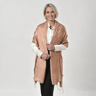 Eleganter Schal aus Seide und Leinen, 70x200 cm, Beige