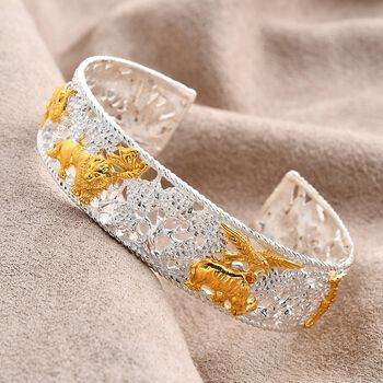 925 Silber Zweifarbige Beschichtung Armreif ca. 19 cm ca. 30,74g