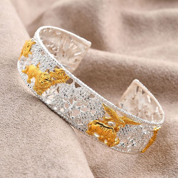 925 Silber Zweifarbige Beschichtung Armreif ca. 19 cm ca. 30,74g image number 1