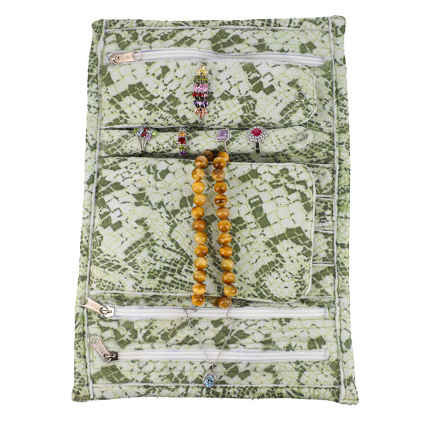 Specialty Styles - Reise Schmuck-Organizer, 22 x 13 cm, wei&szlig; und gr&uuml;n image number 5