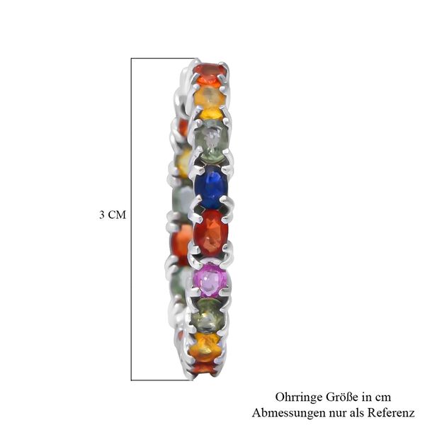 Mehrfarbige Saphir-Inside-Out-Creolen- 7,55 ct. image number 4