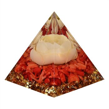 Energie-Edelstein Pyramide mit Rosenquarz, 6x6x6 cm