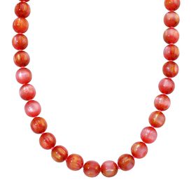 Cherry-Quarz Halskette Simuliert, Flexibles Design, Edelstahl, ca. 340.00 ct