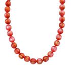 Cherry-Quarz Halskette Simuliert, ca. 45cm mit 5cm extender, Edelstahl, ca. 340.00 ct
