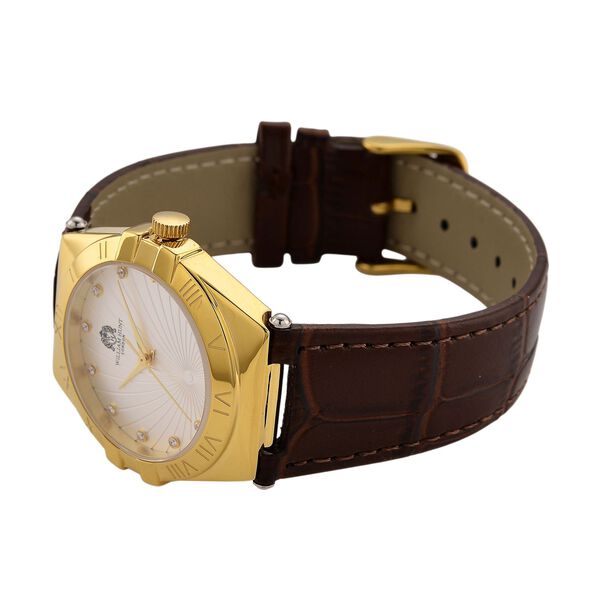 WILLIAM HUNT - Lab Grown Diamant Schweizer Uhrwerk, Uhren 21.5 cm 316L Edelstahl IP-Gelbbeschichtung image number 5