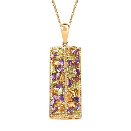 AA Afrikanischer Amethyst, Citrin Schmuckset 925 Silber 750 Gelbgold Vermeil ca. 3,01 ct. image number 0