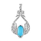 Sleeping Beauty Türkis Anhänger 925 Silber rhodiniert ca. 3,41 ct.