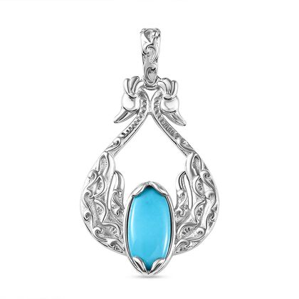 Sleeping Beauty T&uuml;rkis Anh&auml;nger 925 Silber rhodiniert ca. 3,41 ct.