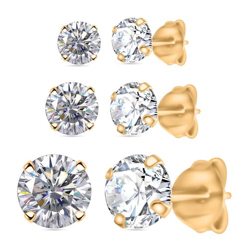 AAAA Zirkonia Ohrringe Set in vergoldetem Silber image number 0