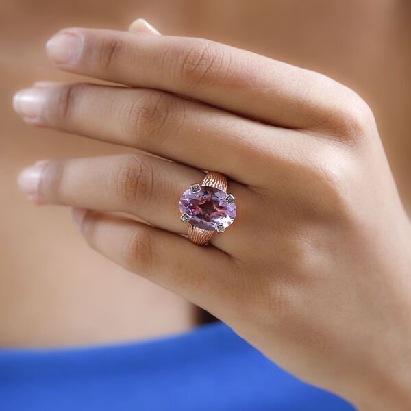 Rose De France Amethyst und Zirkon Ring - 8,16 ct. image number 3